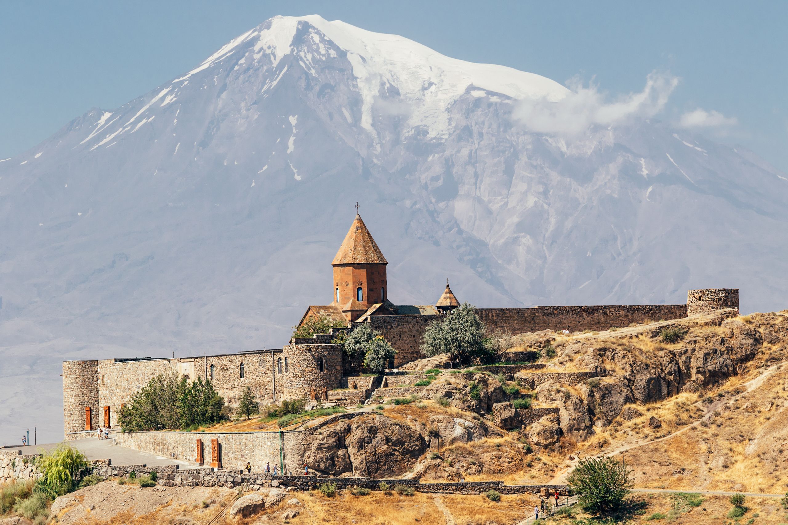 Monastero di Khor Virap con il monte Ararat sullo sfondo.